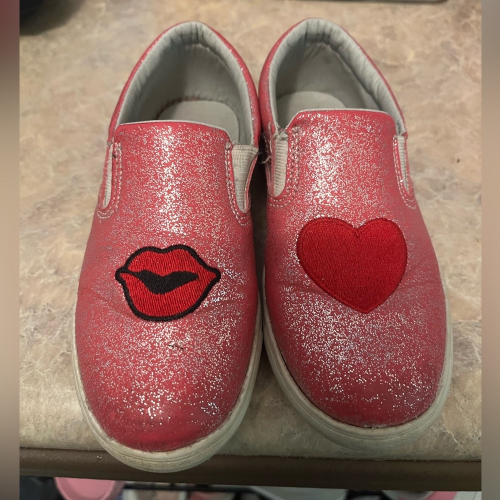 Sparkly Pink Kids Slip-On Sneakers